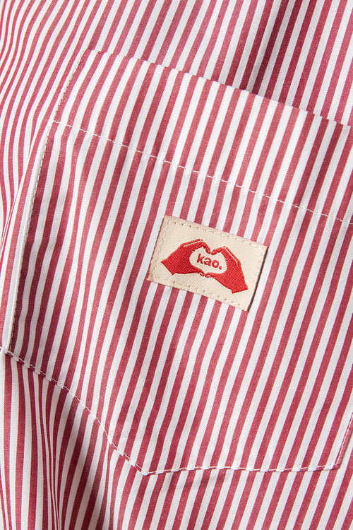 Camisa Stripe Hand Heart Kao Ivory/Red