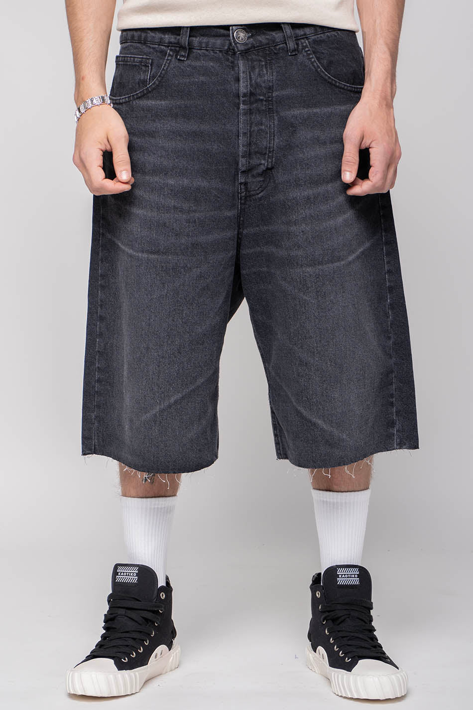 Bermuda Loose Baggy Denim Black