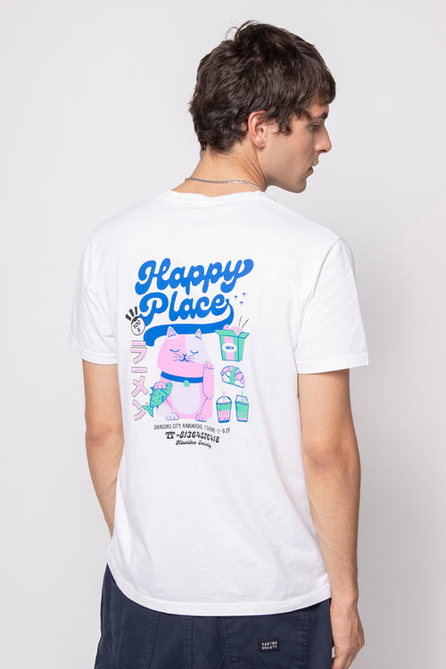 Camiseta Washed Happy Place White