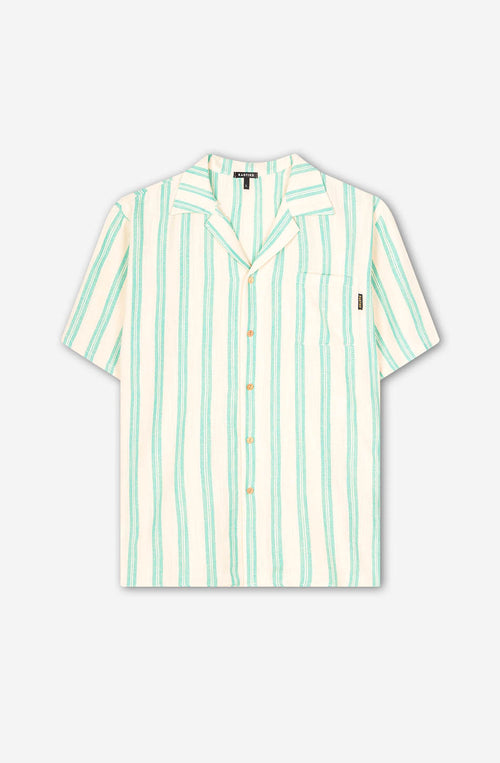 Camisa Ozan Stripes Ivory/ Aqua