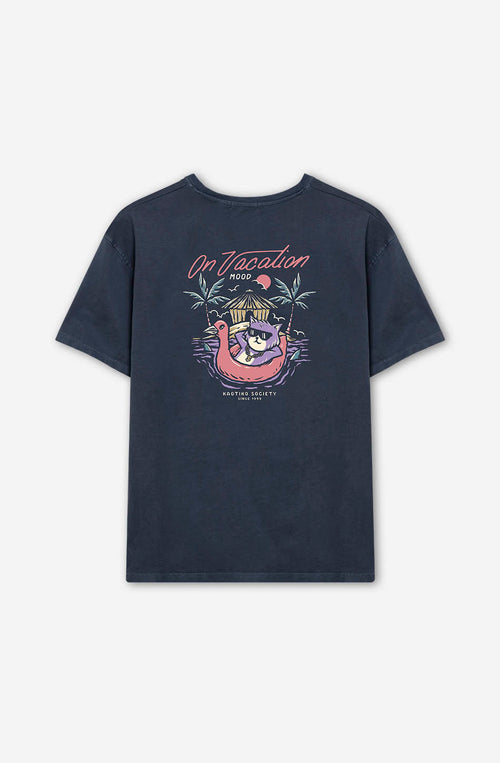 Navy On Vacation Washed T-shirt