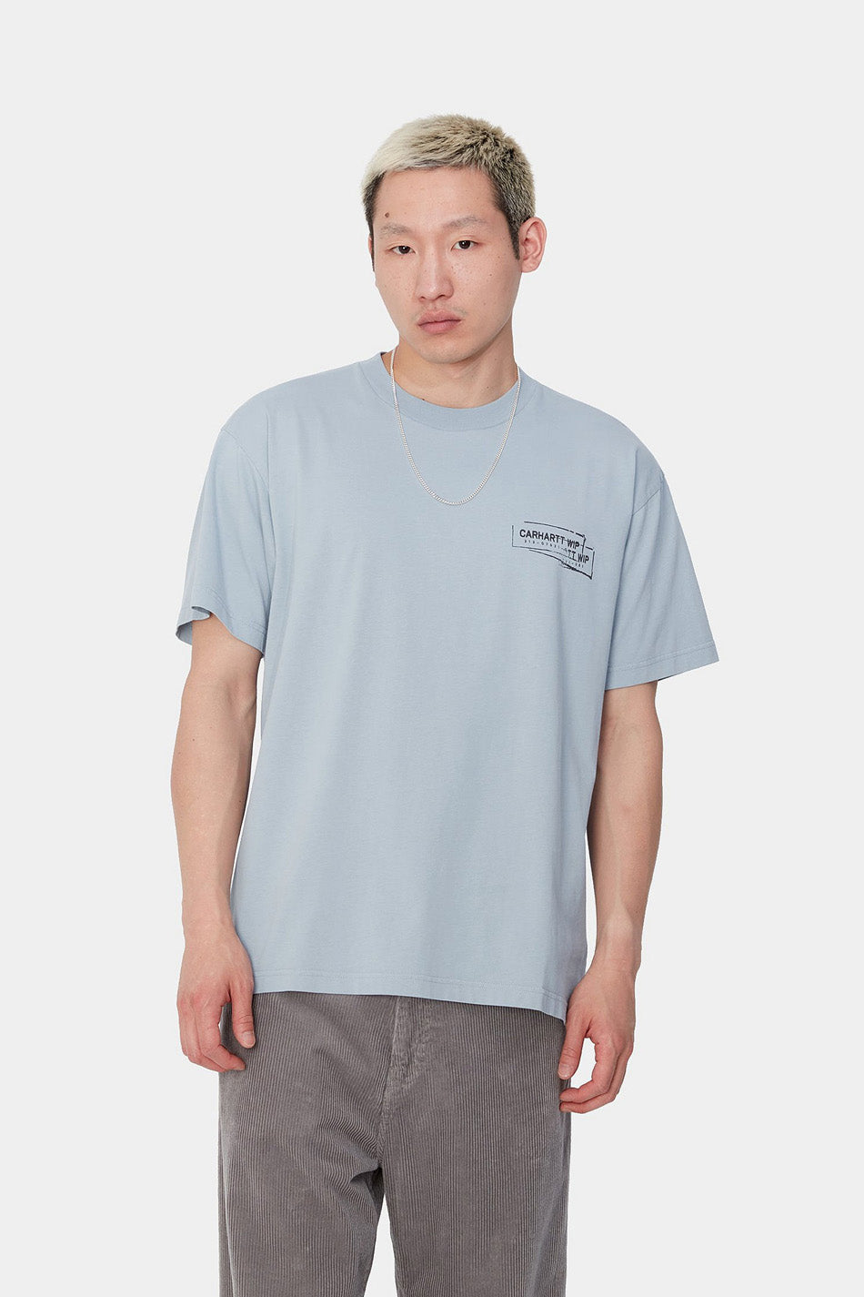 Camiseta Carhartt WIP S/S Stamp Misty Sky / Black