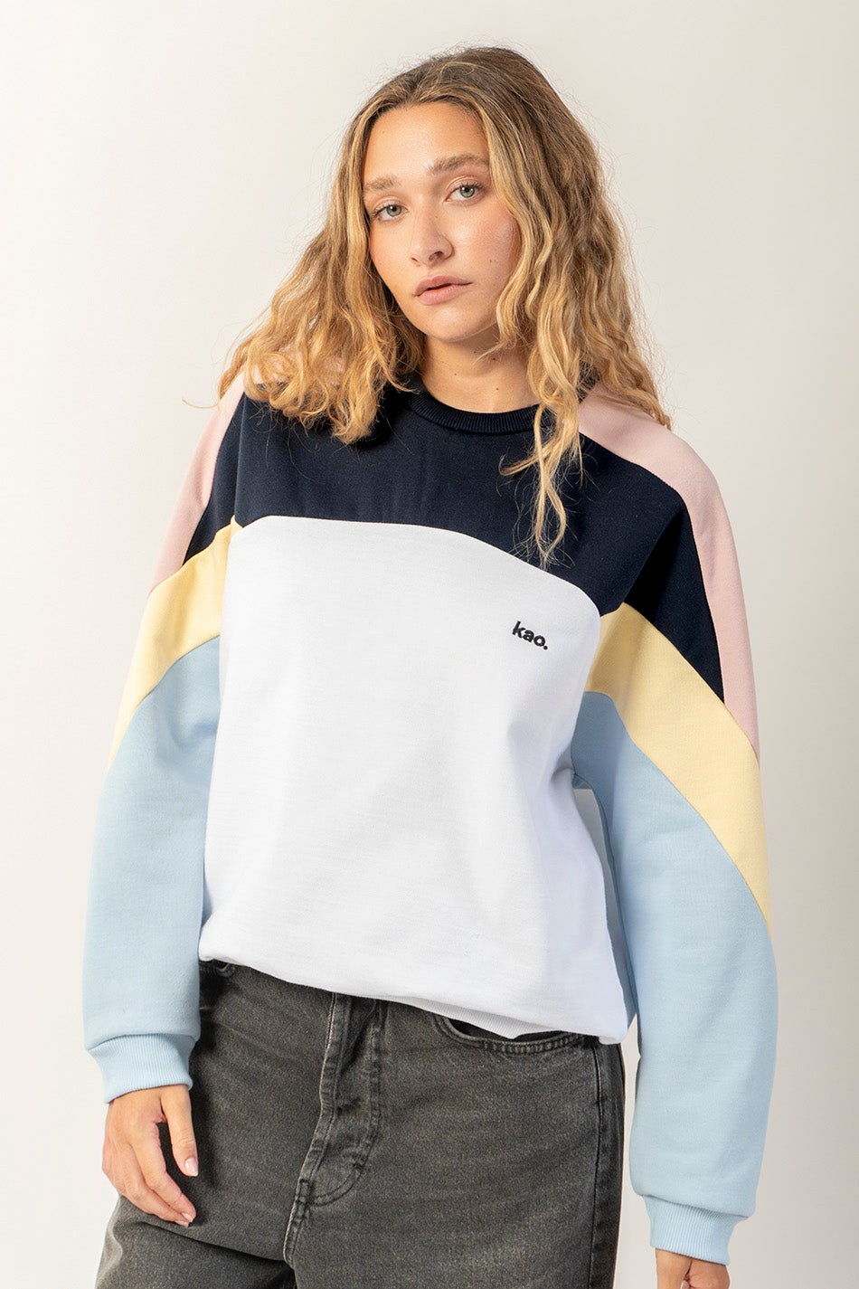 White/ Pink Panther/ Navy Elina Sweatshirt