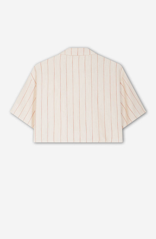 Barbecue Shirt Stripes Ivory/ Burgundy