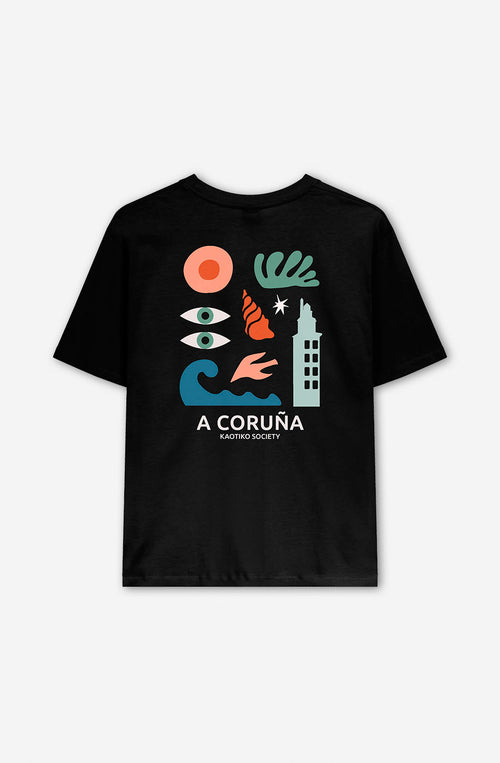 Washed A Coruña Black T-shirt