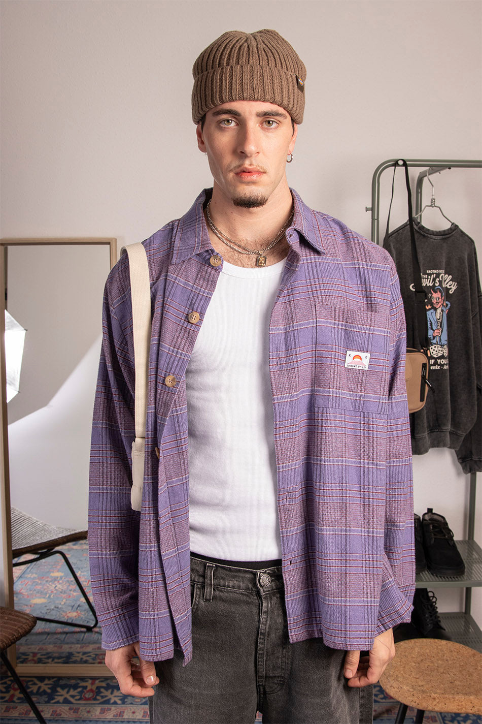 Camisa Liverpool Checked Lilac