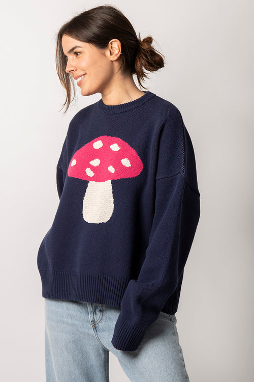 Mushroom Navy Sweater 