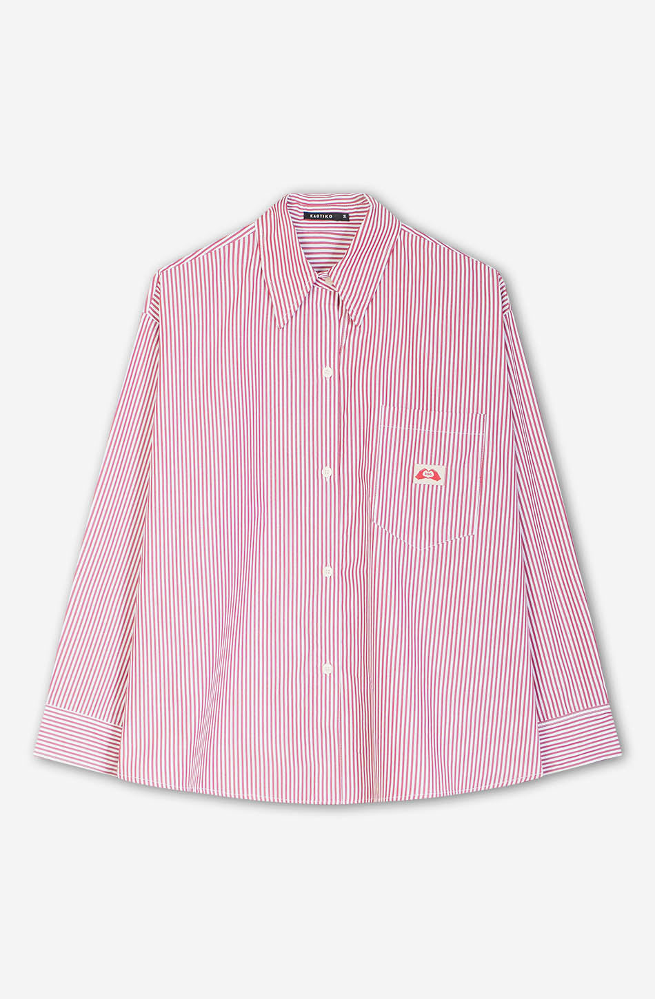 Camisa Stripe Hand Heart Kao Ivory/Red