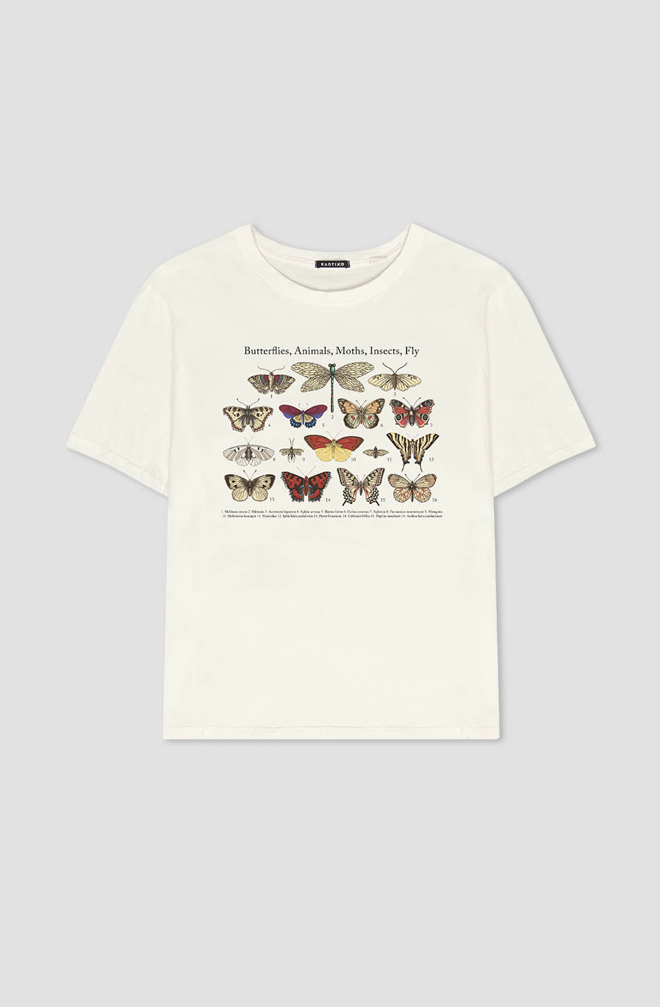 Camiseta Washed Butterflies Ivory