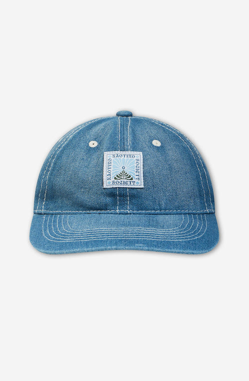 Flower Blue Medium Denim Cap