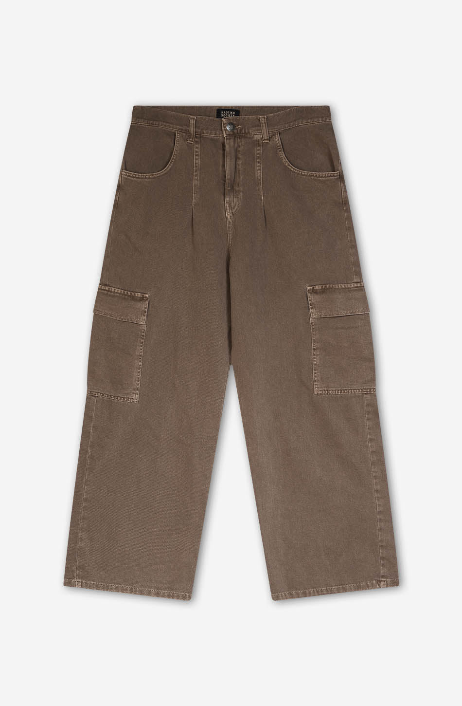 Pantalón Cargo Loose Washed Brown