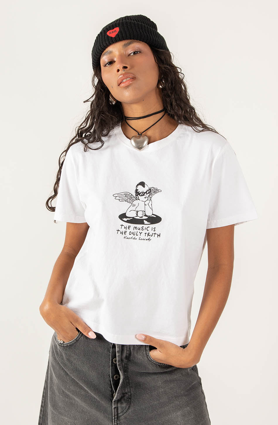 Camiseta Washed Punk Angel White