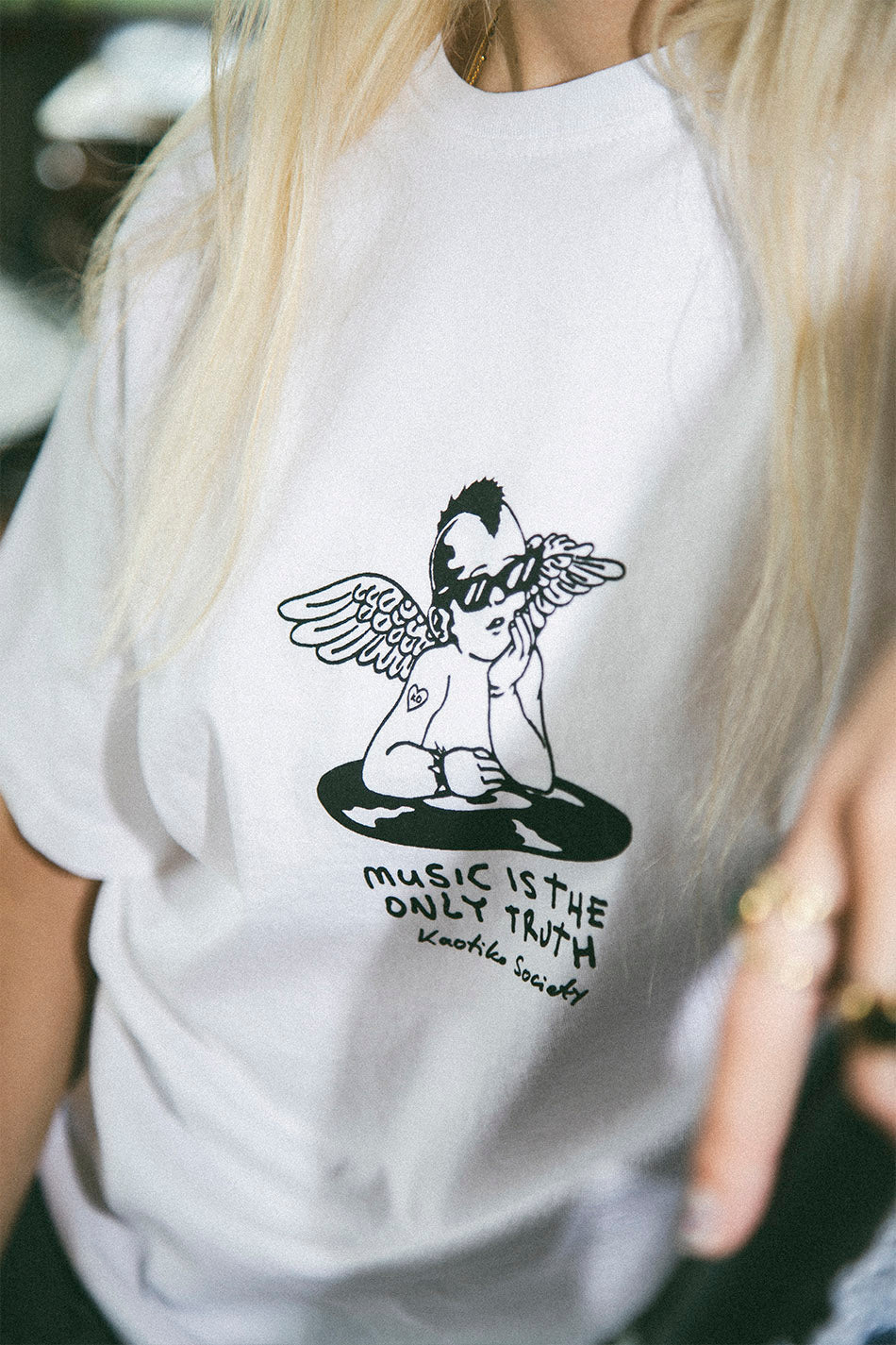 Camiseta Washed Punk Angel White