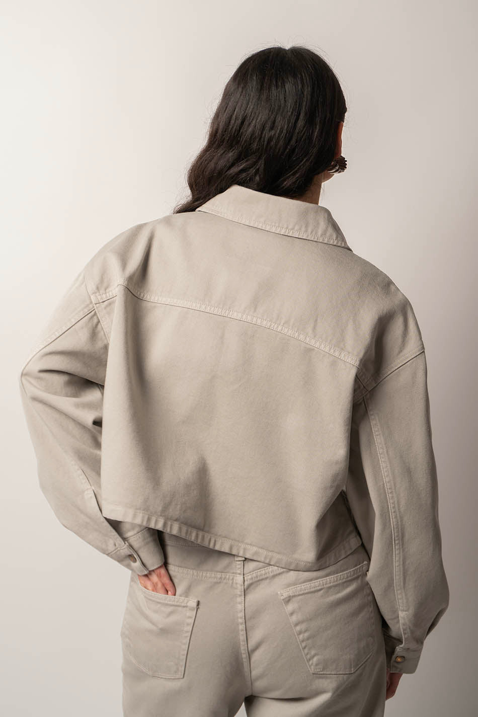 Chaqueta Pockets Washed Stone