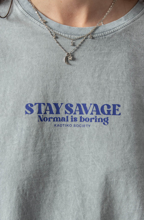 Camiseta Washed Stay Savage Steel