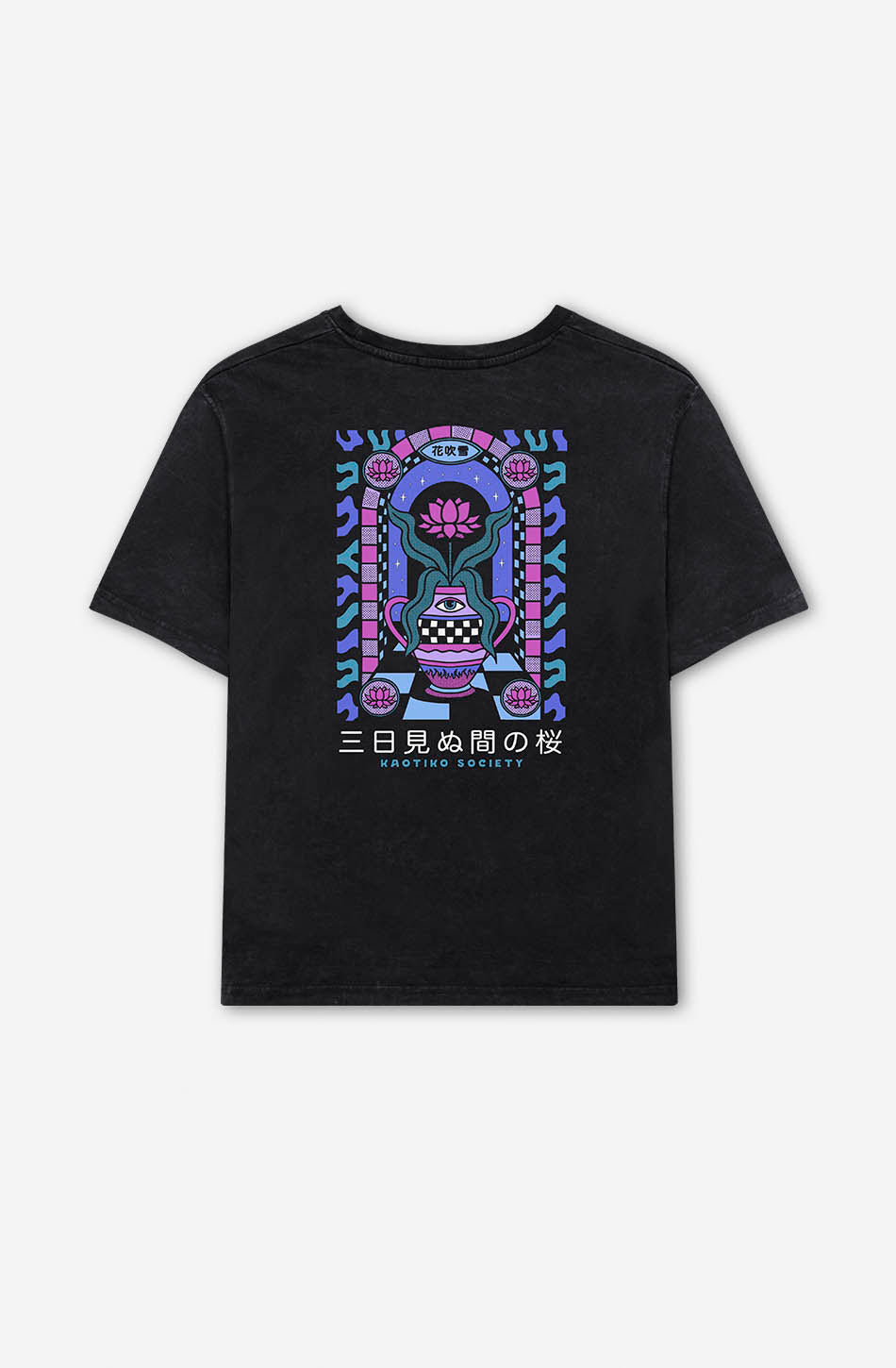 Washed Lotus Door Black T-shirt