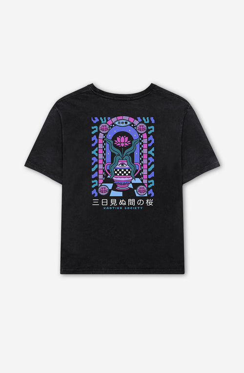 Washed Lotus Door Black T-shirt