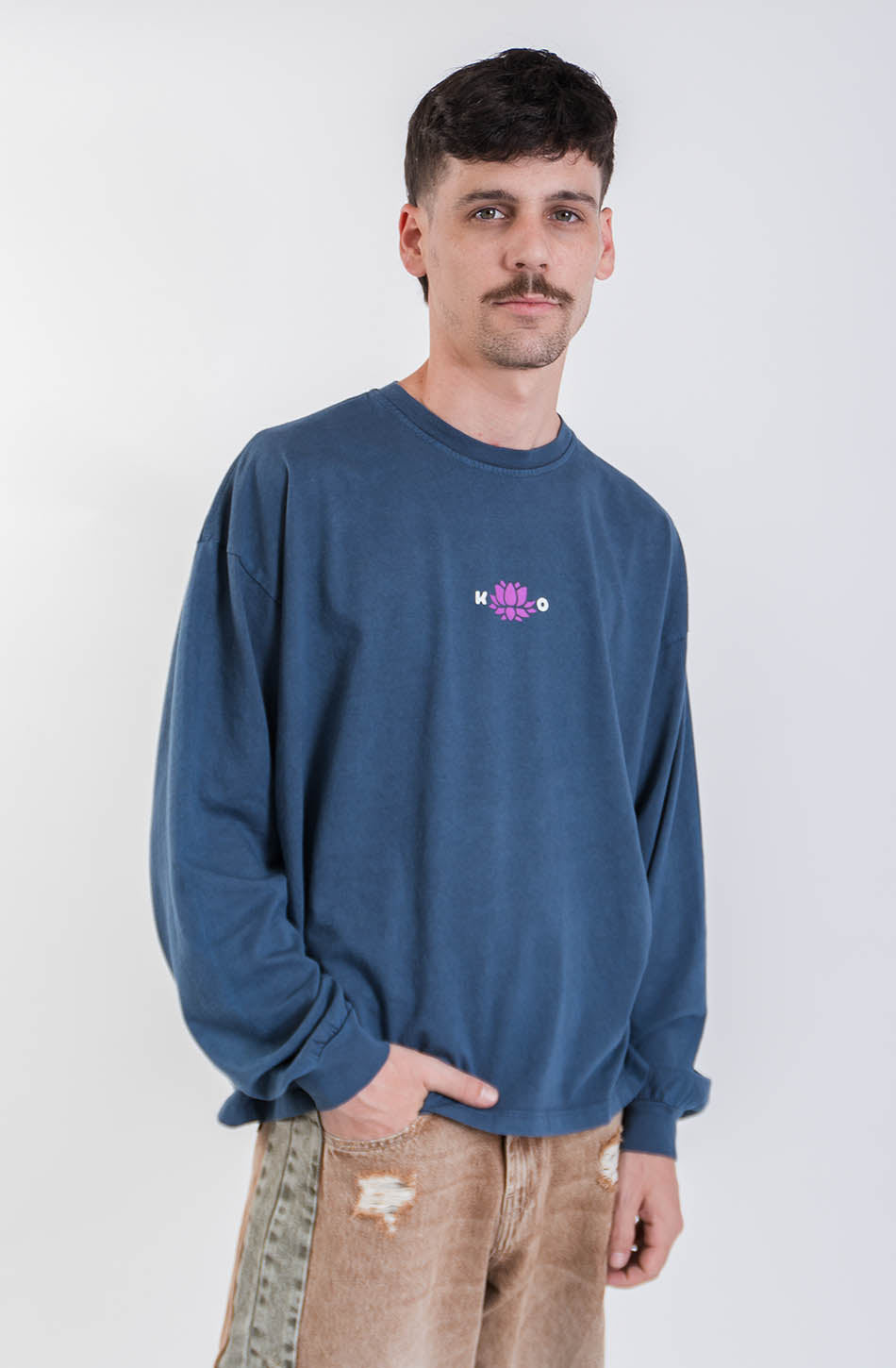 Camiseta Washed Lotus Door Navy