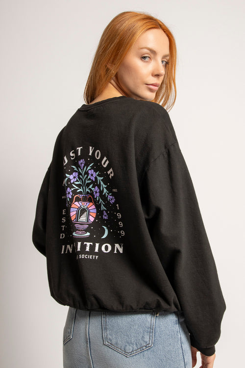 Washed Trust Your Intuition Black Sweatshirt