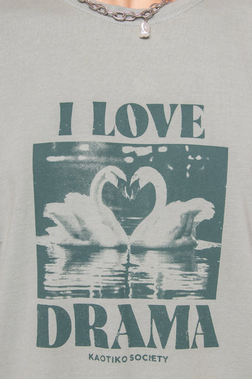 Washed Swans Green T-shirt