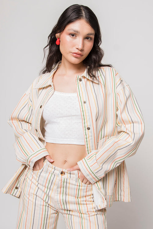 Multi Stripes Apple Ivory Jacket