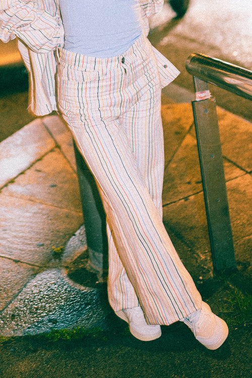 Apple Ivory Multi Strip Pants