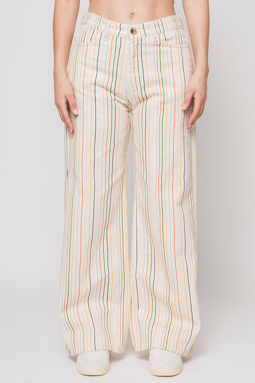 Apple Ivory Multi Strip Pants