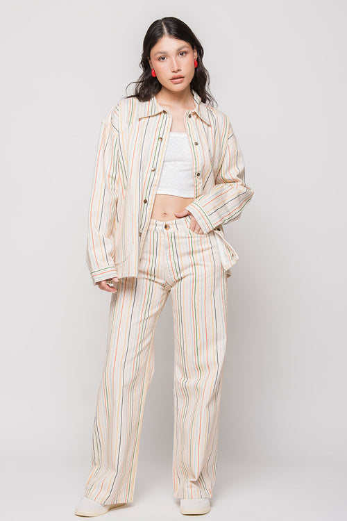 Apple Ivory Multi Strip Pants