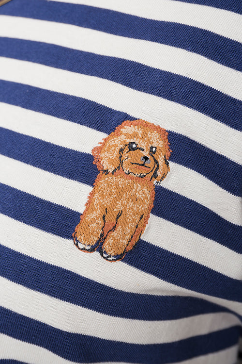 Camiseta Stripes Poodle Navy