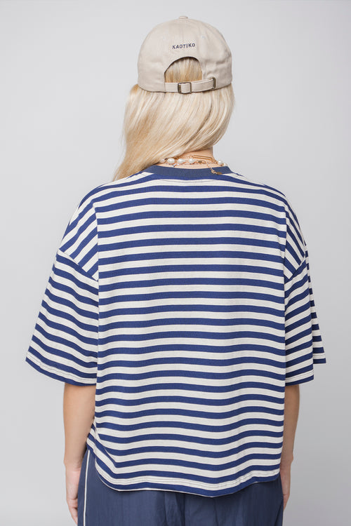 Camiseta Stripes Poodle Navy