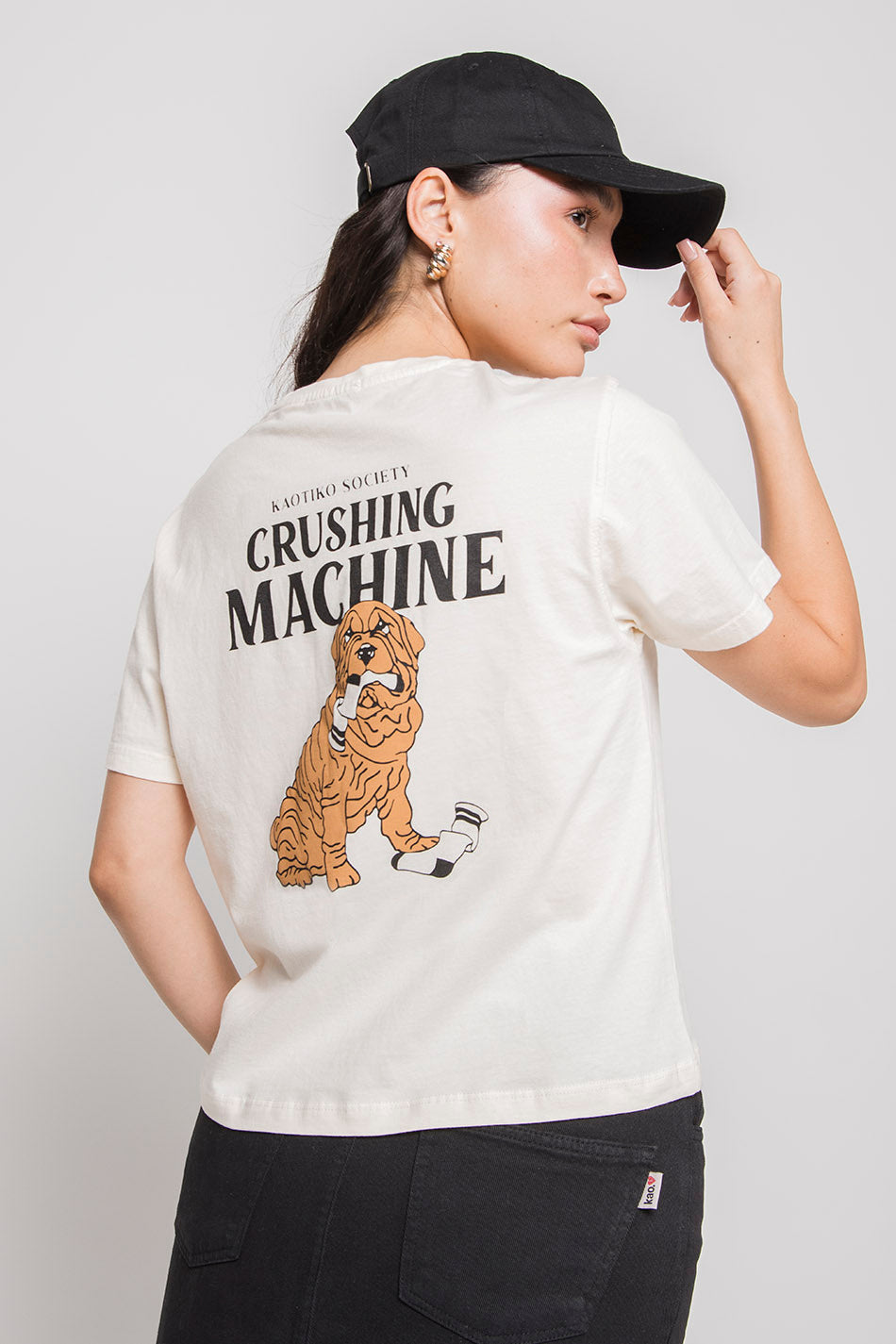 Camiseta Washed Crushing Machine Ivory