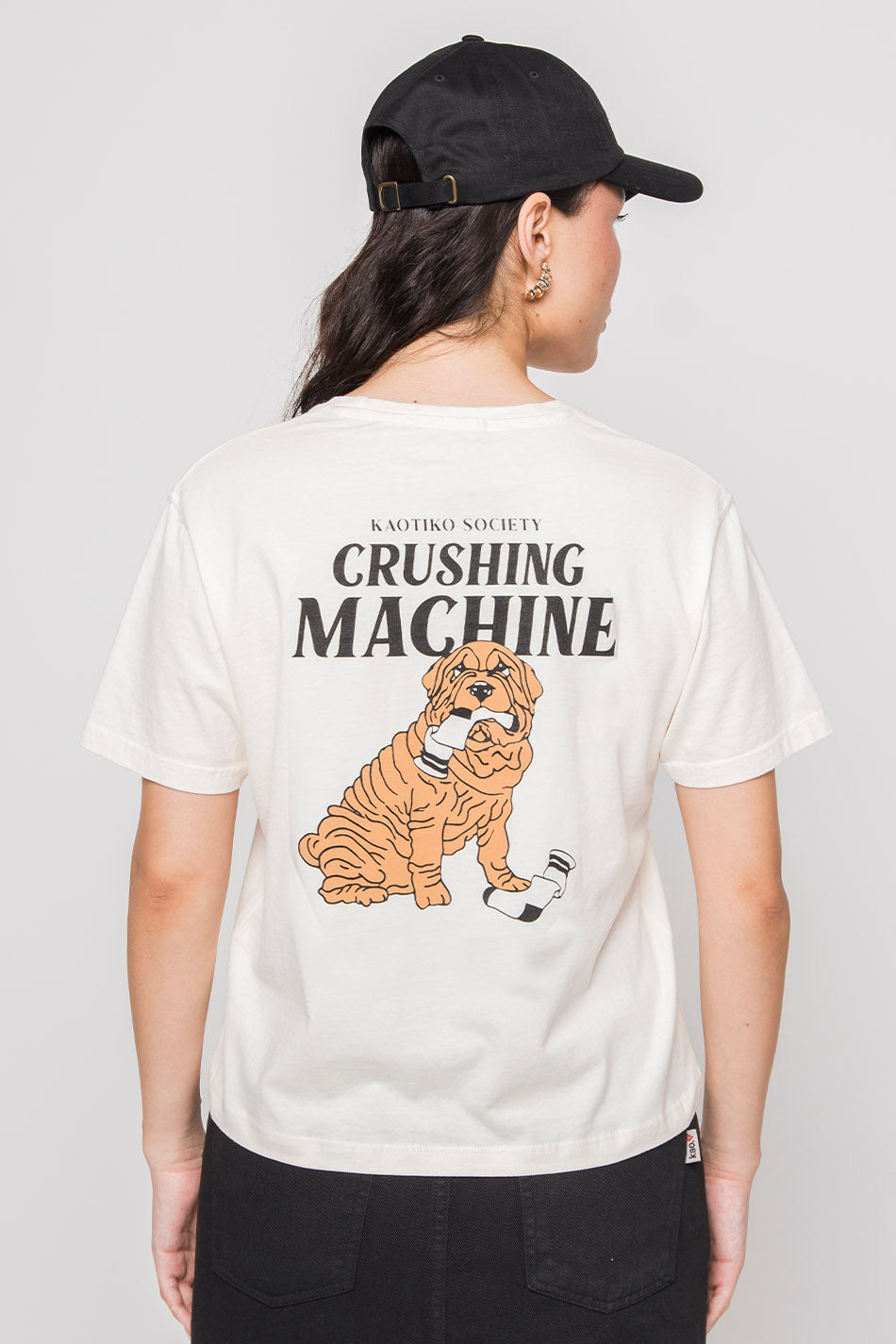 Camiseta Washed Crushing Machine Ivory