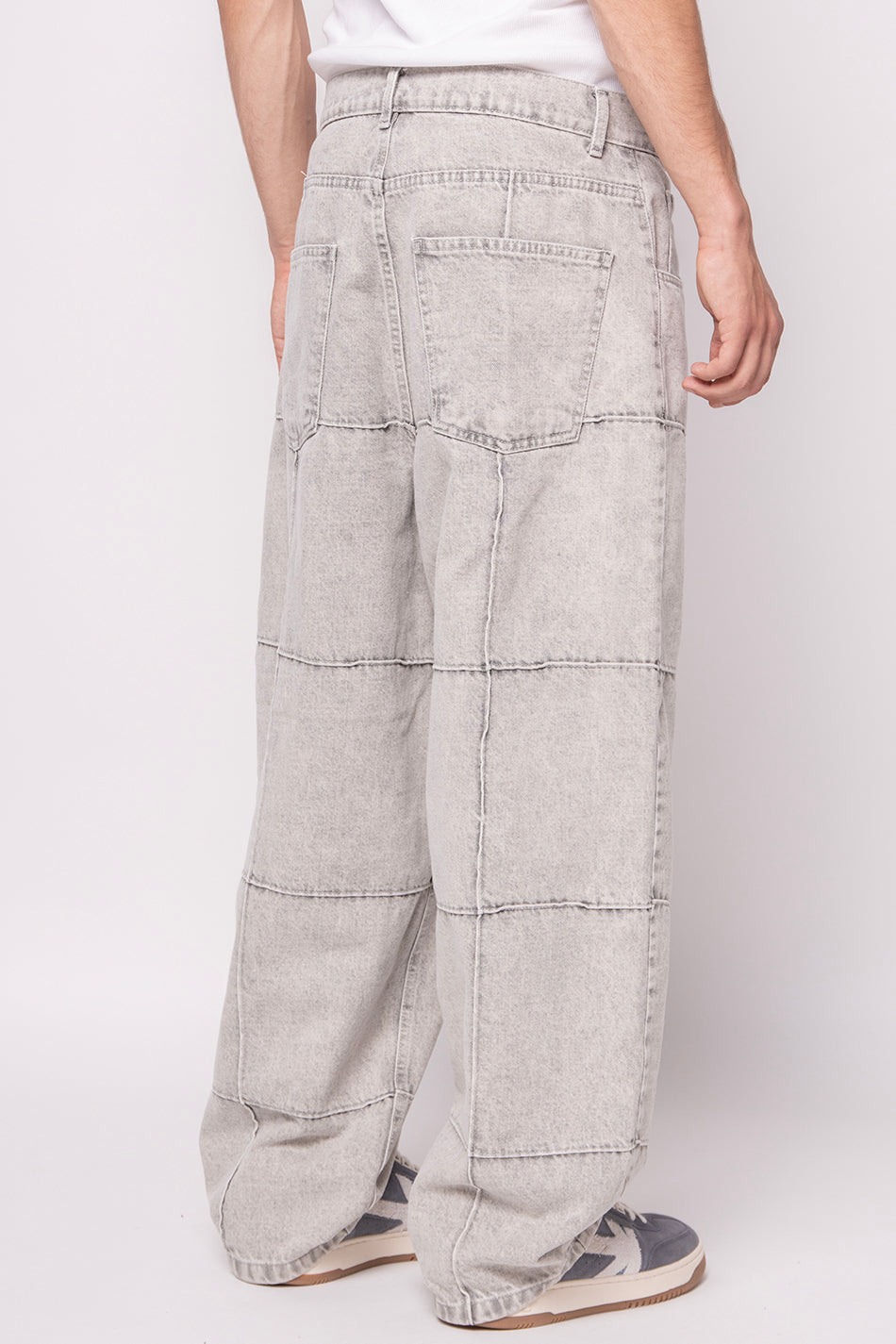 Pantalón Washed Patched Pearl Gray