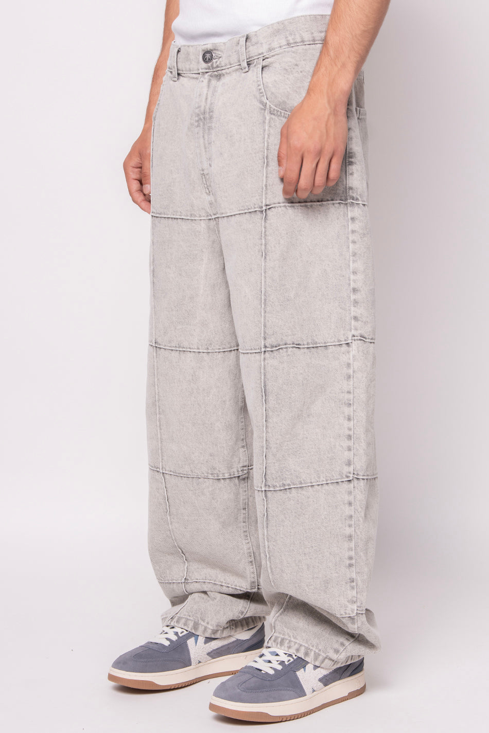 Pantalón Washed Patched Pearl Gray