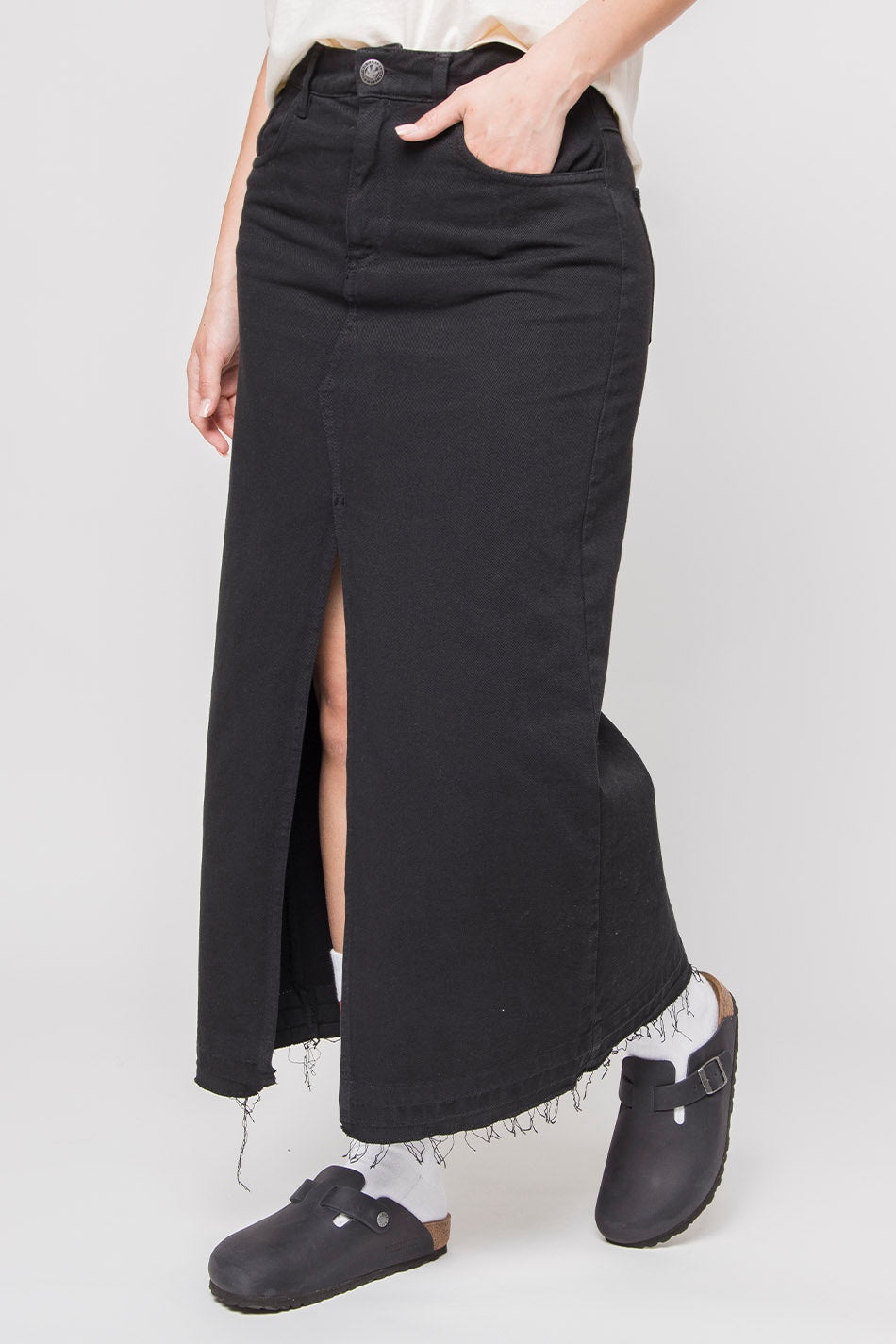 Black Denim Skirt