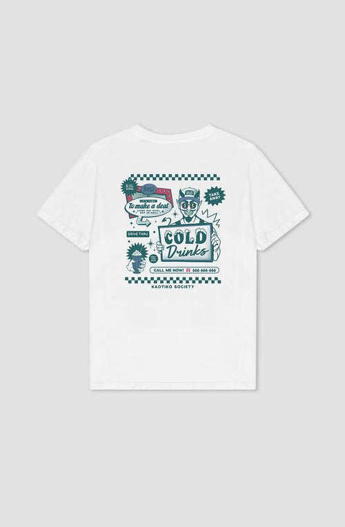 Washed Cold Drinks White T-shirt