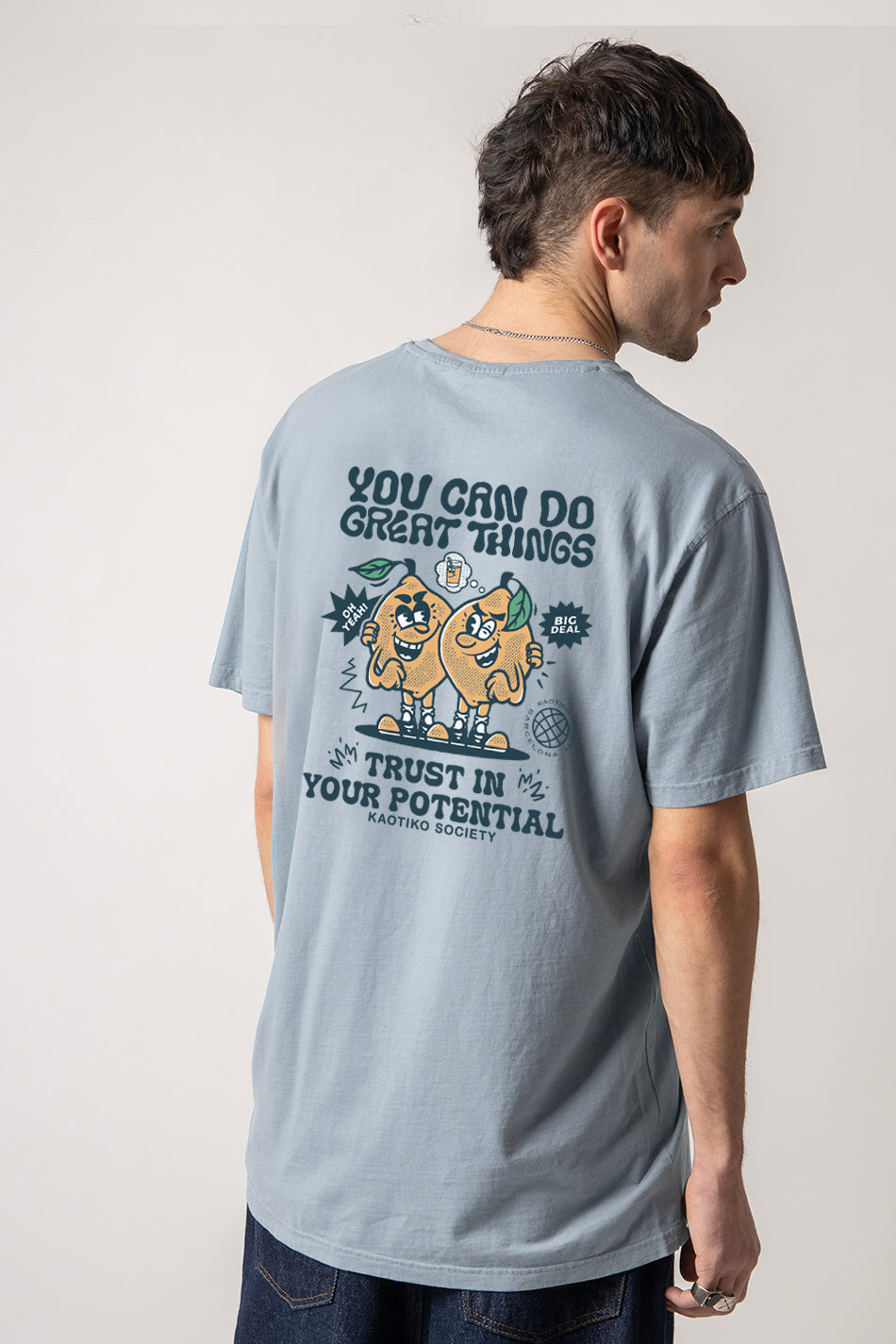 Camiseta Washed You Can Do Great Things Steel