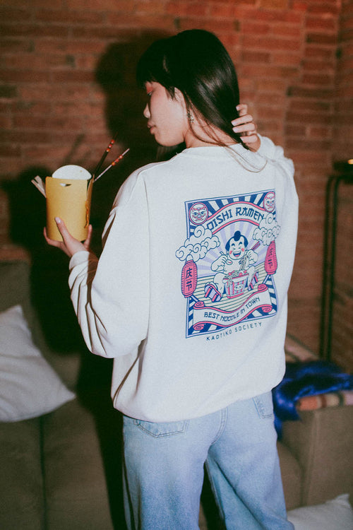 Organic Cotton Oishi Ramen White Sweatshirt