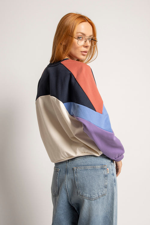 Elina Ivory/Navy Sweatshirt