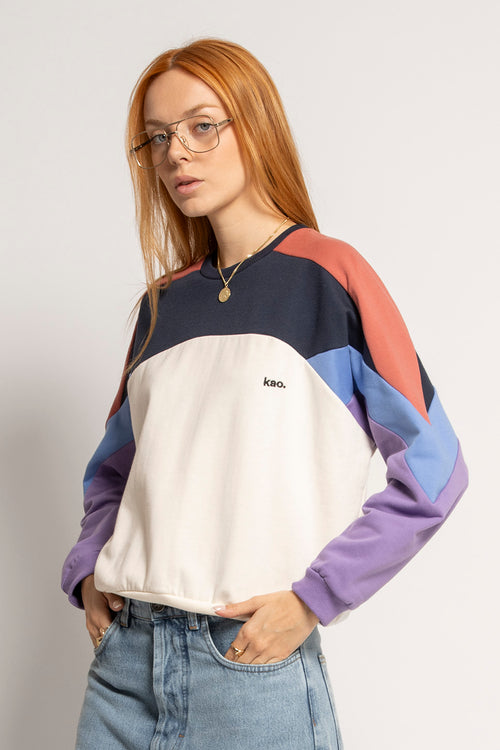 Elina Ivory/Navy Sweatshirt