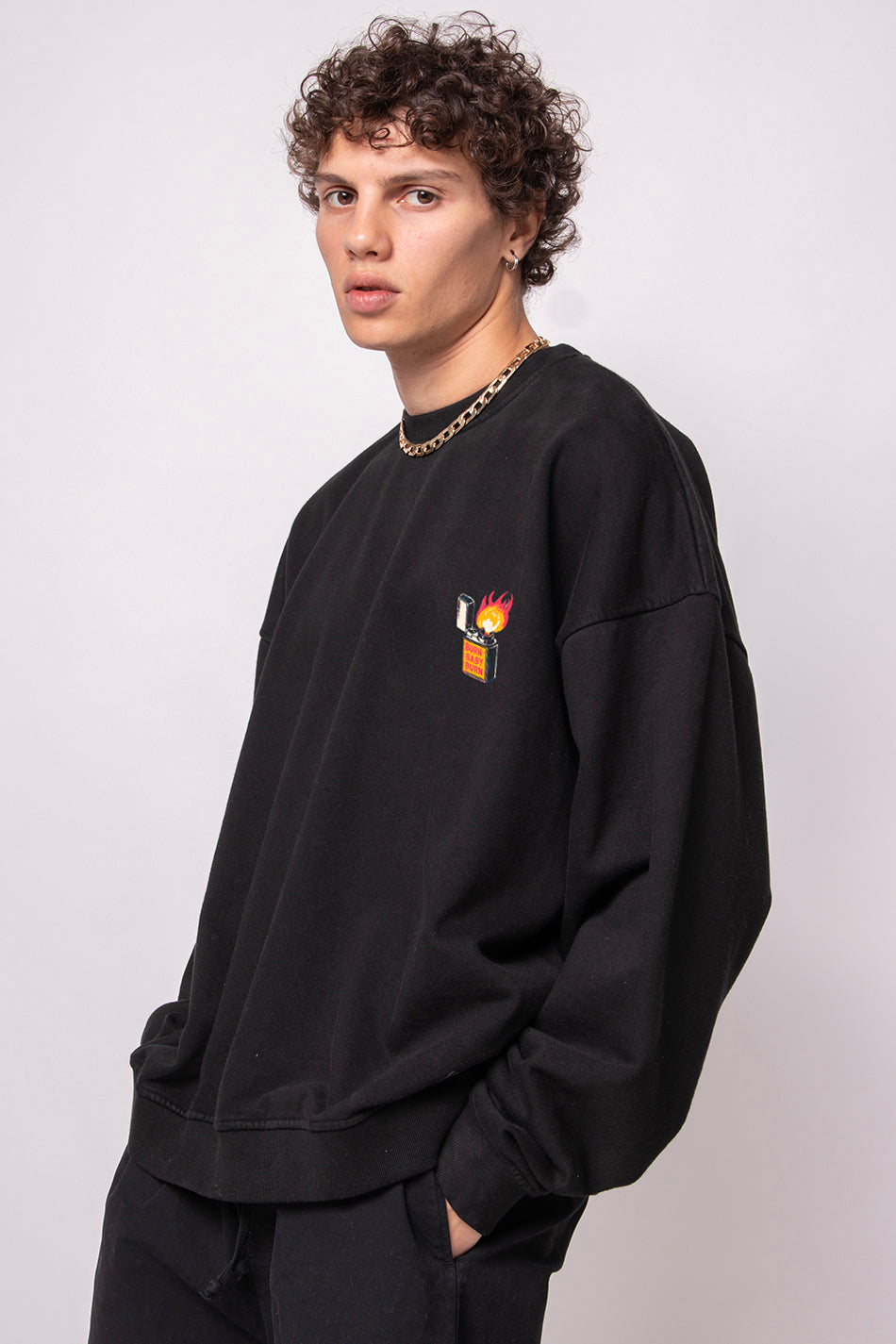 Washed Unknown Trip Black Sweatshirt