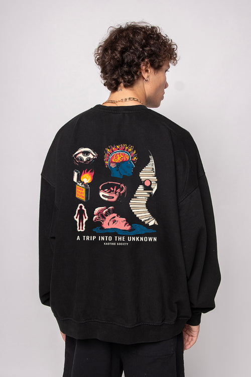 Washed Unknown Trip Black Sweatshirt