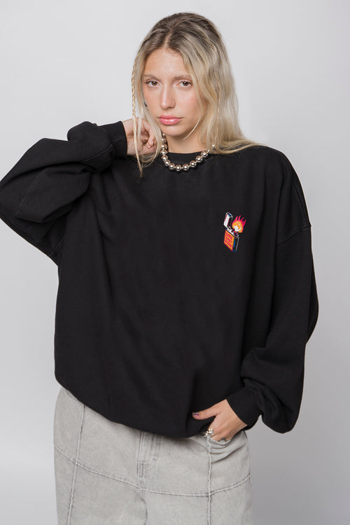 Washed Unknown Trip Black Sweatshirt