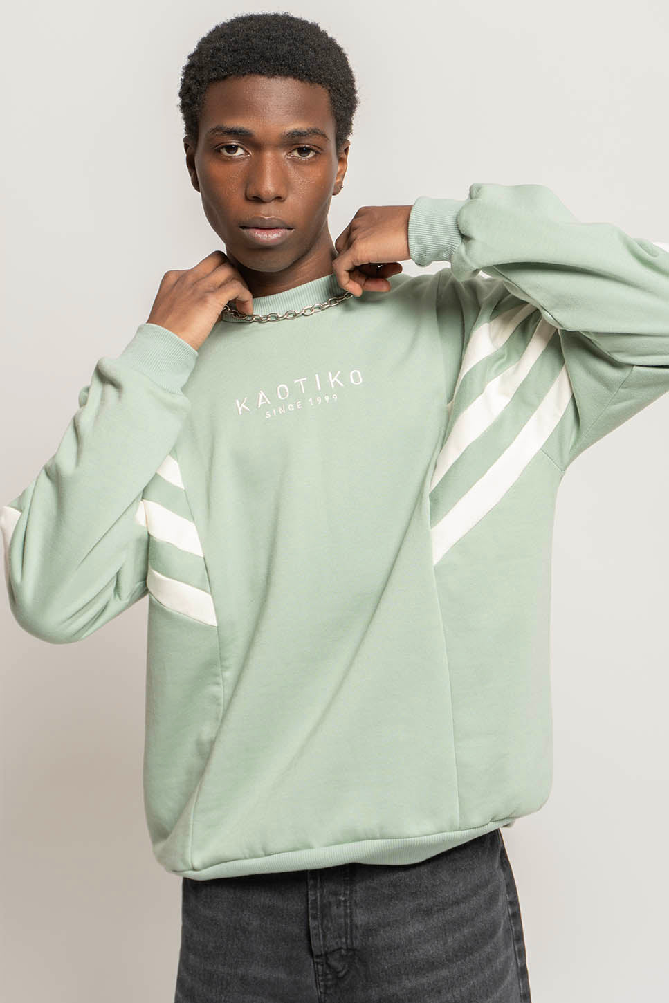 Chad Sweatshirt Fresh Green / Ivory