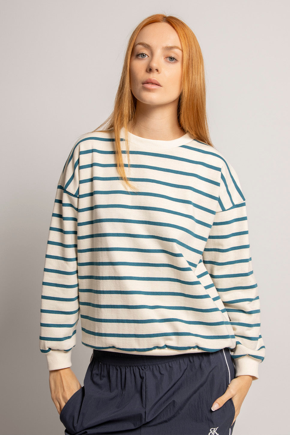 Sudadera Stripes Blue/ Ivory