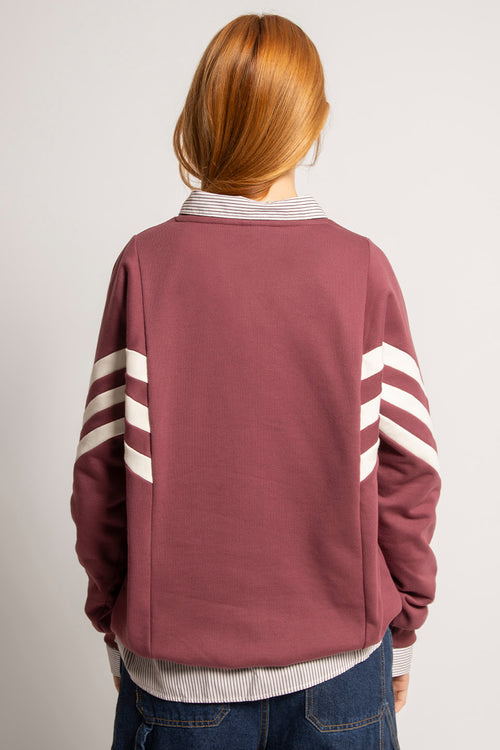 Chad Dark Burgundy/ Ivory Sweatshirt