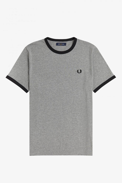 Grey / Black Fred Perry Ringer T-shirt