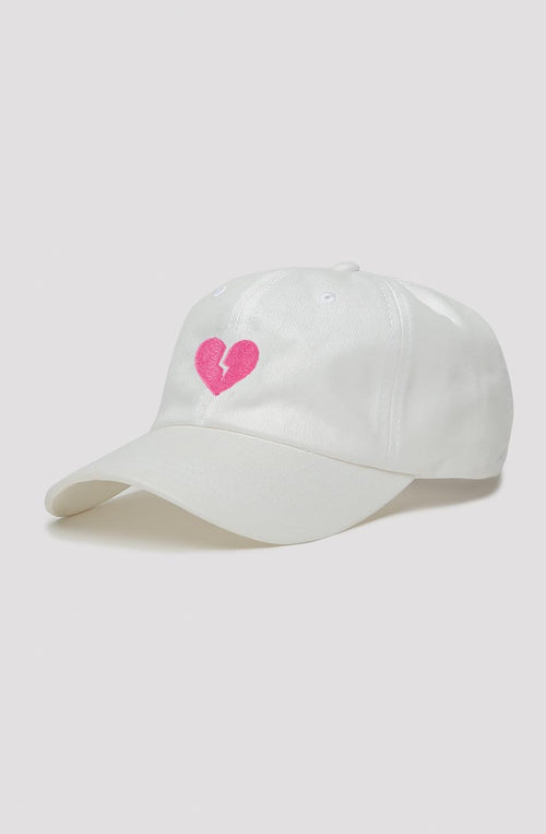 White Broken Heart Cap