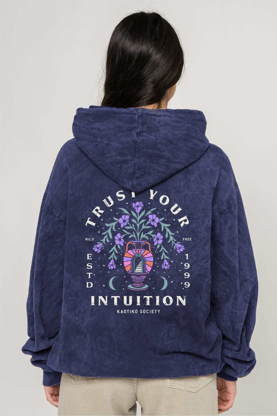 Sudadera Washed Trust Your Intuition Dark Lilac